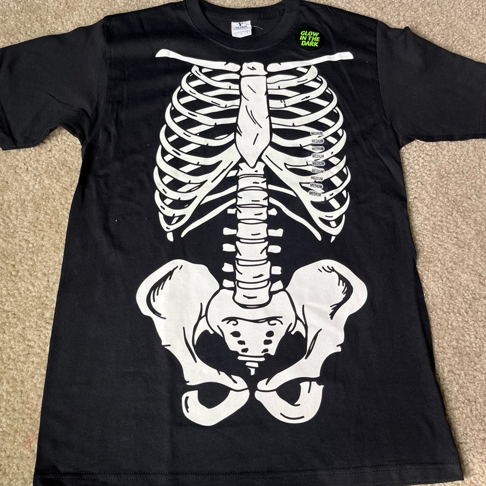 Glow in the dark Skeleton tshirt size medium